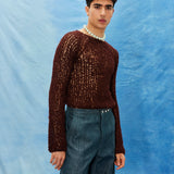 BROWN LOOPY JUMPER