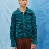 TEAL COILED CORDUROY JACKET