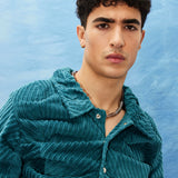 TEAL COILED CORDUROY JACKET